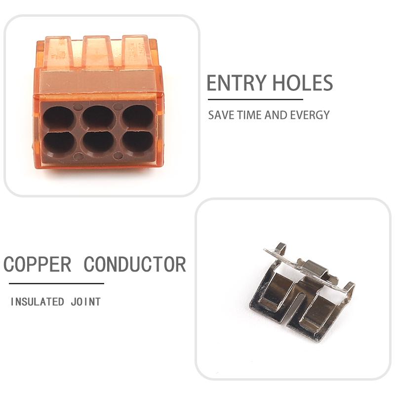 Boxed Quick Wire Connectors  2/4/6/8 Pin Boxed Push In Cable Plug-in Wiring Cable Conductor  Terminal Block  AWG 16-12