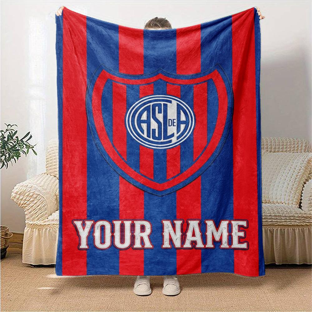 Name Custom San Lorenzo Art Print Flannel Blanket High Quality Warm Comfortable Cover for All Seasons Perfect for Gifts Home Decor