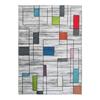 Living Room Rug Pattern Lines Rectangles of Colors Gray 160x230