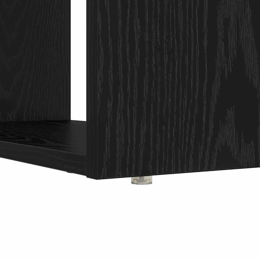 Desk with Shelf Black Oak Effect 113 x 54 x 120 cm