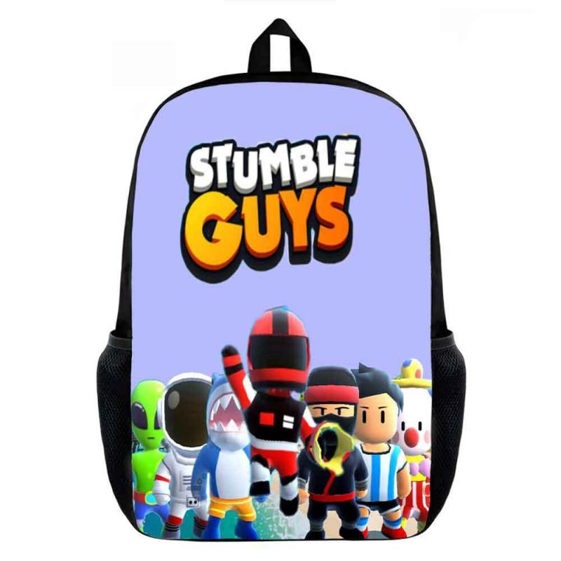 Stumble Guys Cartoon Kids Backpack Elementary School Students - Lightweight Ergonomic Shoulder Bag With Printed Design