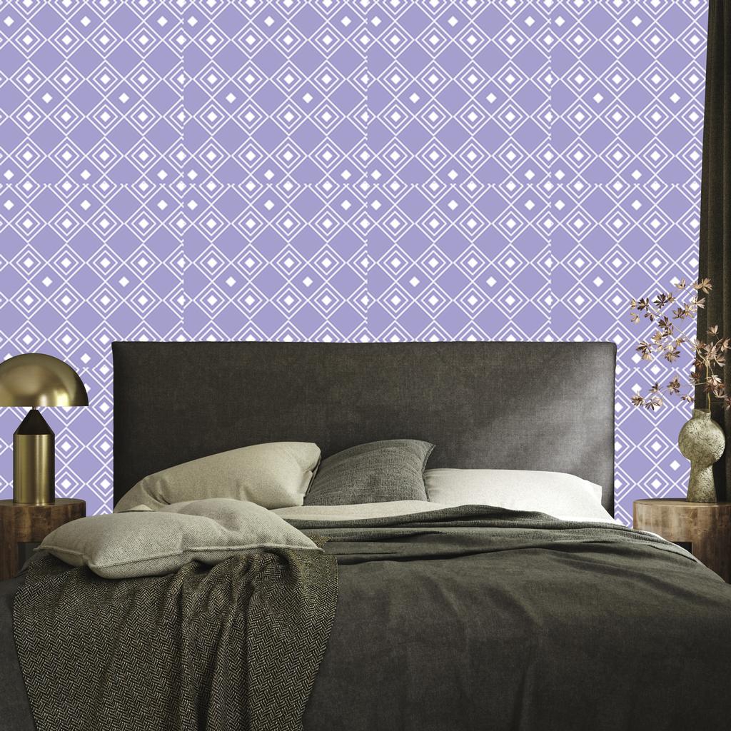 Wallpaper Geometric Pattern Blue and White for Living Room and Bedroom 50x1000