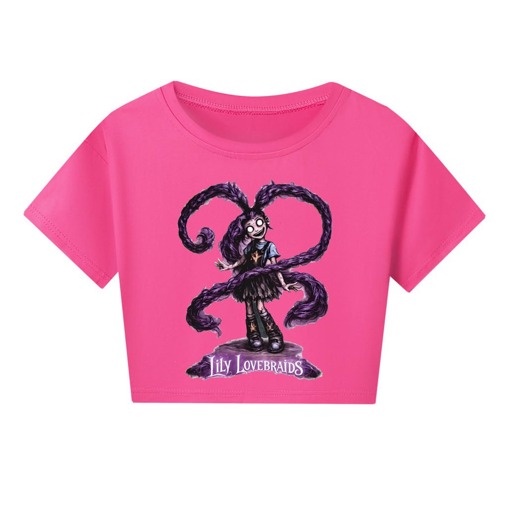 5582 Kids Girls Lily Lovebraids Game Print Short T-Shirt