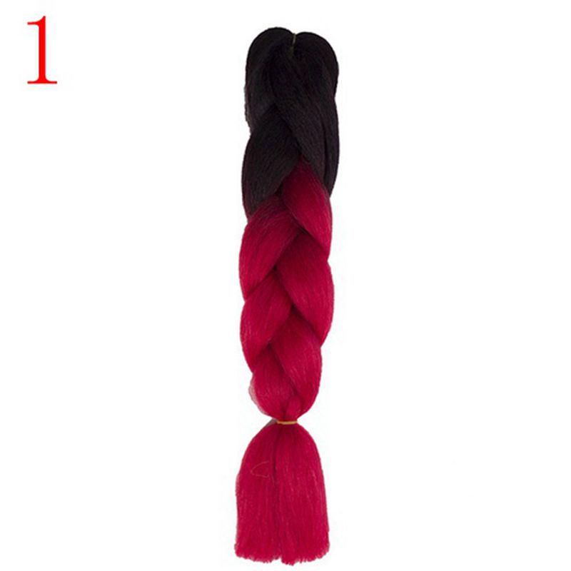 Ombre Hair Jumbo Braids Волосы Синтетические наращивания волос для женщин Розовый Красный Синий 102 Доступных цвета