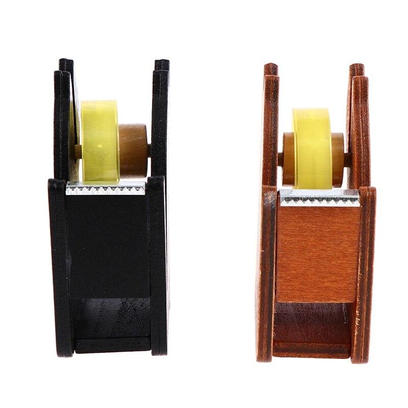 Винтажный деревянный диспенсер для ленты, милый мультяшный кот, роликовый резак для ленты, уплотнительный держатель ленты Washi, ручной упаковочный инструмент, офисный аксессуар