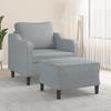 VidaXL Armchair with Footrest Light Grey 60 Cm Fabric, Sofa, Armchair, TV Armchair, Single Sofa, Sofa, Recliner Sofa, 3201127