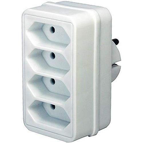 Prise multiple - Brennenstuhl - 1508040 - Blanc - 4 pôles - 4 ports