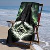 proof beach towel with Borussia Monchengladbach logo pattern - soft,absorbent,quick-drying,machine washable - perfect for swimming,camping,bathing