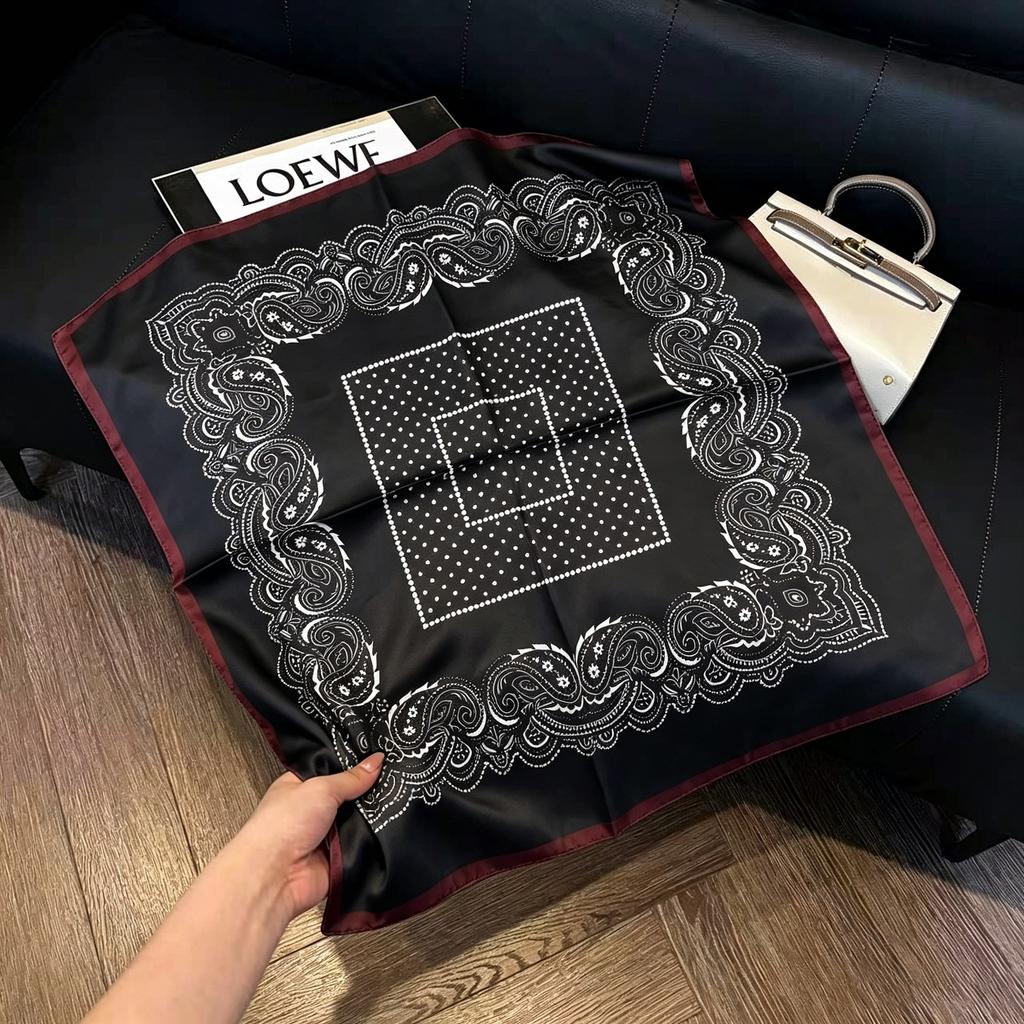 ins trendy small square scarf women's small scarf neck protection scarf decoration spring and autumn versatile thin silk scarf summer 71x71