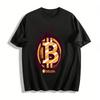 Винтажная Потертая Футболка с Принтом Bitcoin Модная Повседневная Футболка с Круглым Вырезом Чистый Хлопок