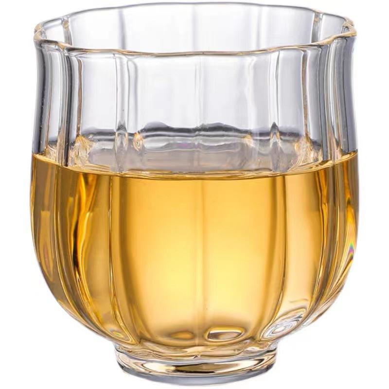 Chinese Style Lotus Glass Tea Infusers Pitcher Heat Resistant Hammered Kung Fu Chahai Creative Transparent Tea Cup