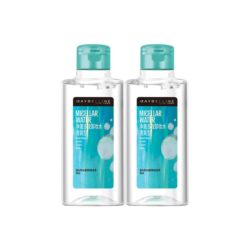 Maybelline Очищающее средство для снятия макияжа, многофункциональное, успокаивающее, увлажняющее и очищающее. Освежающий тип 95мл2-95мл2