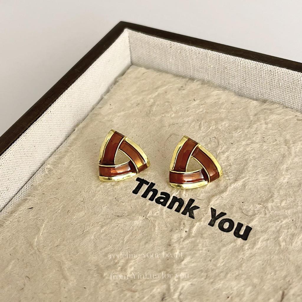 «Серьги-иглы Майяра 925»: "Янтарный жемчуг в стиле ретро для осени/зимы"