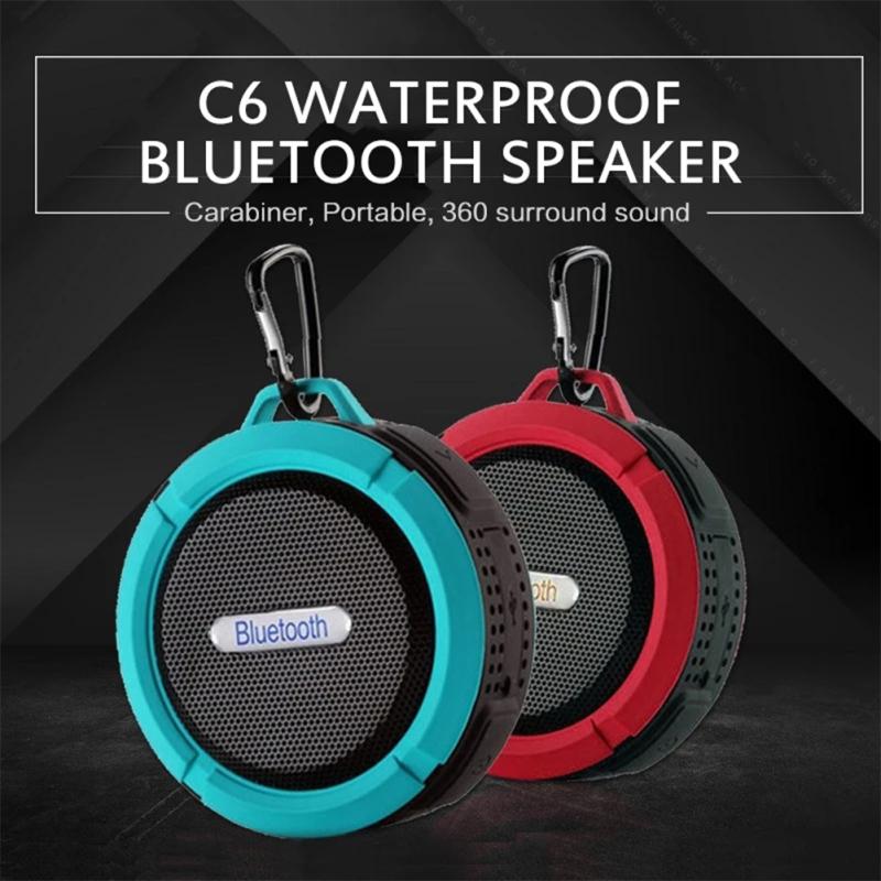 Водонепроницаемый динамик C6 на присоске, мини Bluetooth-совместимый стереодинамик, мини-динамик для занятий спортом на открытом воздухе