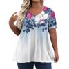Womens Plus Size Tops Short Shirts V Neck Casual Clothing 3D Prints Tops T-Shirts