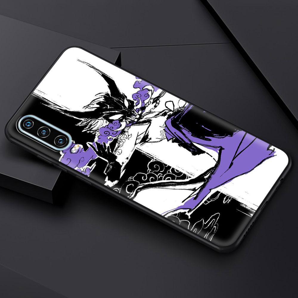 Чехол для телефона Genshin Impact черно-белый Для Huawei P30 Lite P50 Pro P20 P40 Lite E P Smart Z 2021 Y7 Y9 2019 Y6p Y9s Y7a