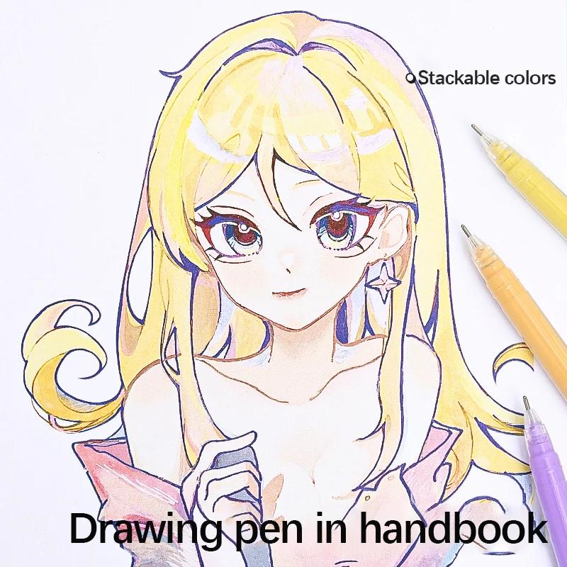 Kawaii Morandi Gray Gel Pen Set Multi Color Diary Pen Handbook Pen Marker Liner Ballpoint Penor Writing Student Office Supplies