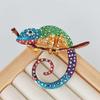 Chameleon Animal Lizard Brooch Pins Multicolor Jewelry Creative Gift for Women Fashion Office Outfit Highlight