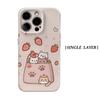Cat in Strawberry Bag Phone Case for IPhone 17AIR 16E 16 15 14 13 12 11 17 Pro Max Plus Double-layer Back Cover
