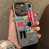 Мультяшный дизайн Астронавта Базовый чехол из ТПУ для iPhone 17 Air 16 Pro  15 14 13 12 11 Pro Max XS X XR 7 8 Plus Матовая жесткая задняя крышка