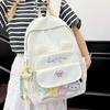 New Simple Backpack Pain Bag High Value Cute Fresh Schoolbag for Junior and Senior High School Girls Large Capacity Schoolbag