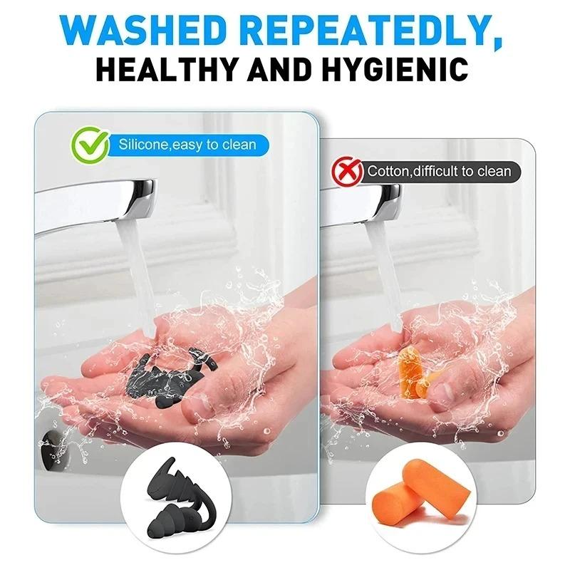 Силиконовые беруши для снижения шума, противошумные беруши, водонепроницаемые беруши для плавания, звуконепроницаемые беруши для предотвращения шума