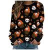 Retro Halloween Pumpkin Head Sweatshirts 3D Print Women Casual Oversized Long Sleeve Tracksuits Pullover Hoodies Female Clothing