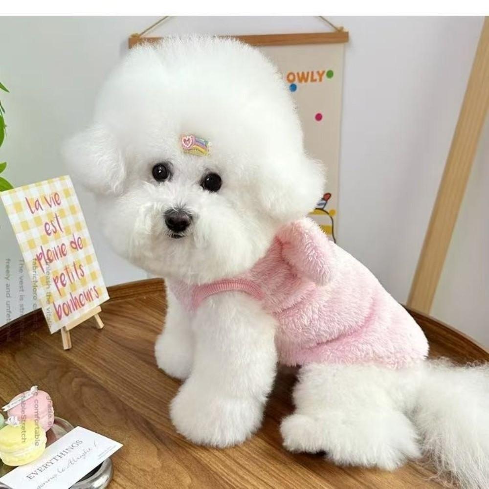 Fashion Pet Wear Fleece-Lined Dog Clothes Cute Soft Dog Vest Comfortable Fleece Coat Small Dogs