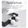 Womens Dual-Wear Metal Brushed Ball Earrings Fashion Trendy Light Luxury Studs