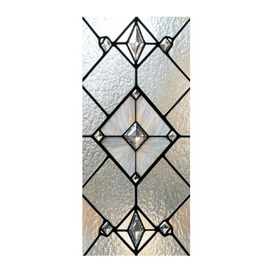 Geometric Window Film Rhombus Pattern Privacy Film Stained Glass Art Static Cling Sun Blocking Decal for Home Office Windows Glass Doors