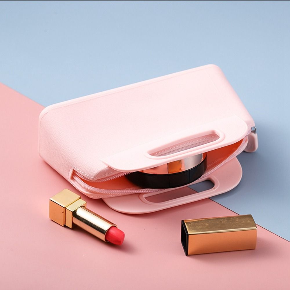 Bag Cosmetic Pouch Cosmetic Cases Lipstick Bag Silicone Handbag Makeup Bags Dust-proof Cosmetic Bag