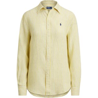Polo Классический крой В полоску Льняная рубашка Женские топы 211A96158-002