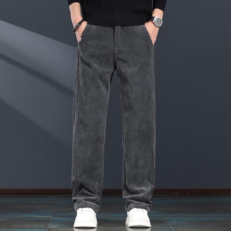 Jie Leinor Мужские вафельные вельветовые прямые повседневные брюки