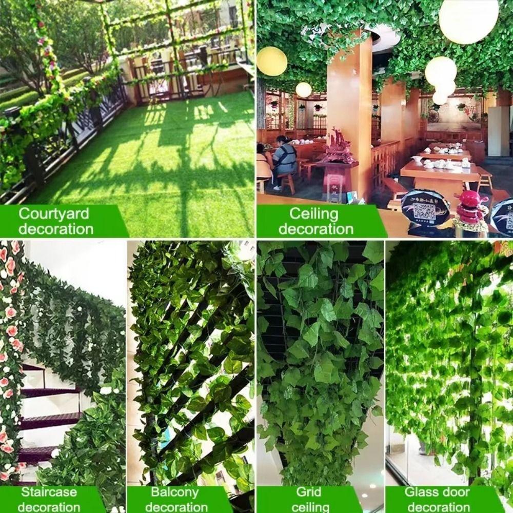 12pcs DIY Artificial Spring Leaf Vine Artificial Foliage Garland Hanging Plants  Holiday Decoration