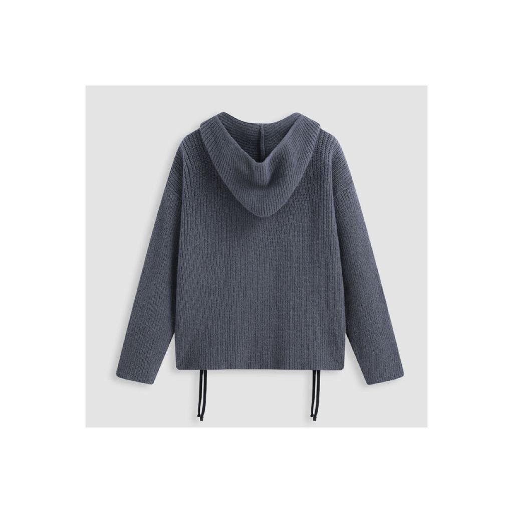 Кардиган с капюшоном и молнией дымчатого кружева