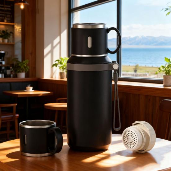 Бутылка для воды из нержавеющей стали с ситечком для чая, с двойными стенками, вакуумный контейнер для напитков, герметичный, портативный, 600 мл, термокружка для горячих напитков