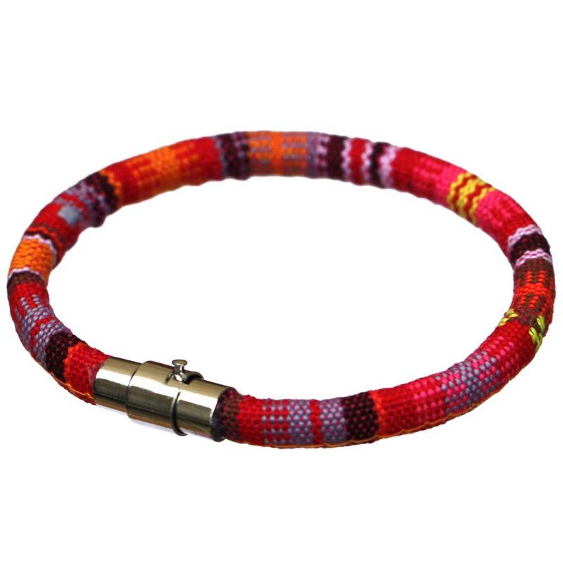 Браслет из нержавеющей стали с магнитной пряжкой, унисекс, в стиле бохо, плетеный хлопковый браслет-манжета ручной работы для мужчин и женщин, браслет на щиколотке для серфера, браслет, браслет