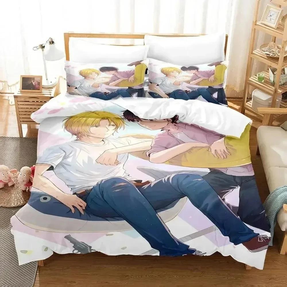 Роскошный новый 3D принт Аниме Banana Fish Постельное белье Комплект Пододеяльник Комплект для кровати Покрывало Наволочка Размер Квин Мальчики Взрослые Комплект постельного белья