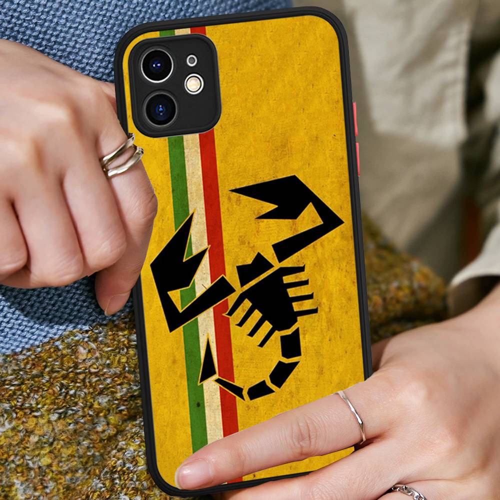 A-Abarth ЛОГОТИП Матовый Прозрачный Чехол для Телефона Для IPhone Case 16 15 14 13 12 11 Pro Max X XS Max Plus