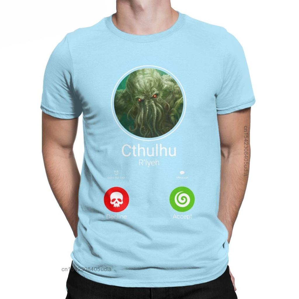 Мужская футболка «Зов Ктулху Лавкрафта», хлопковая уличная одежда Camisa, футболки с круглым воротником для отдыха, Harajuku, одежда унисекс, футболка