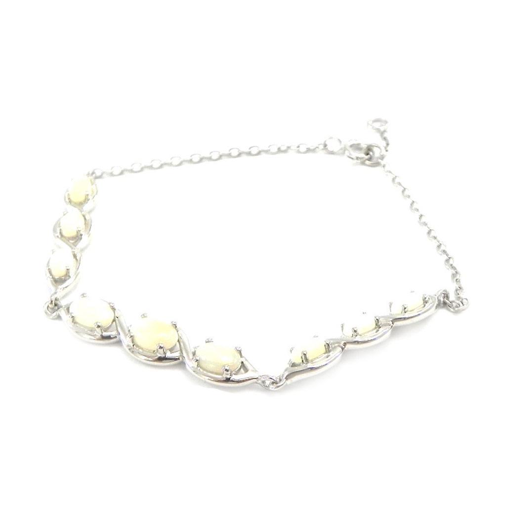 Les Trésors De Lily [I2620] - Браслет серебряный «Богиня Опал» Серебро белое (родиевое покрытие) - 5 мм