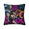 Наволочки квадратные с принтом Jinx из Arcane, Игровые, Для подушек, Полиэстер, Декоративные, Для автомобиля, 45*45 см