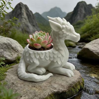 Подарок 3D-печатный горшок для суккулентов Декор для дома Фантастический горшок для растений в виде дракона Держатель для украшений Формы для цветочных горшков Настольное украшение