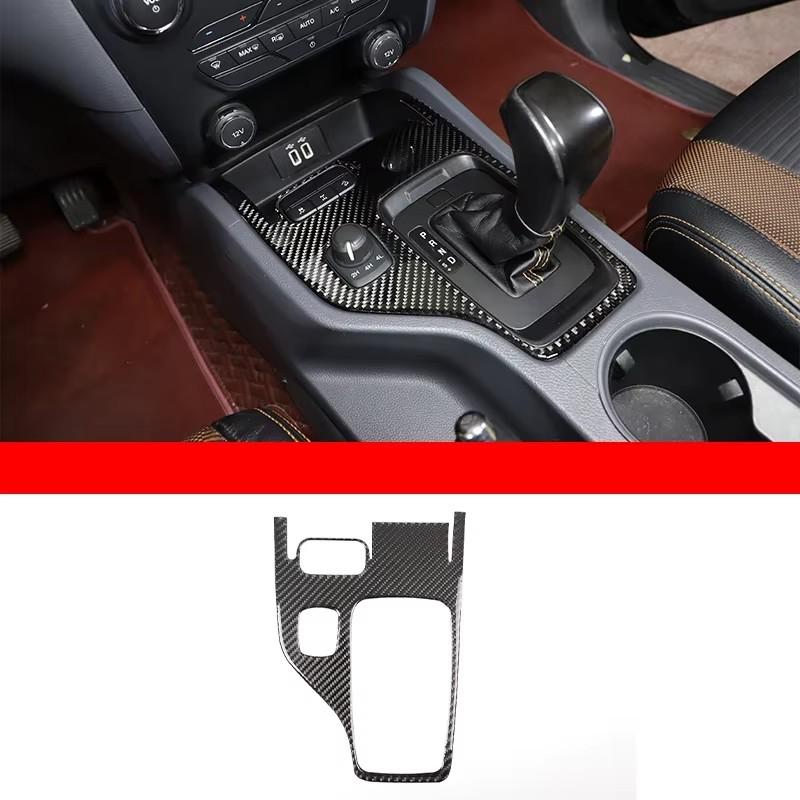 LHD/RHD Soft carbon fiber For Ford Ranger Wildtrak 2015-2025 Car Center Control Shift Panel Frame Trim Sticker Car Accessories