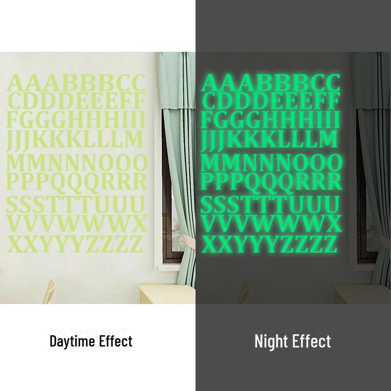 Флуоресцентные светящиеся настенные наклейки - 26 английских букв для украшения детской спальни