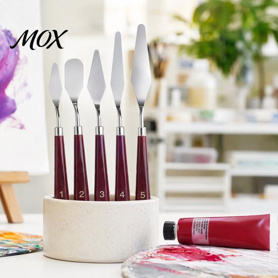 Artist Scraping Tool Kit 5Pcs Palette Knife with 6 Paint Scraper, Stainless Steel Spatula Blending And Tools Knife, Oil Metal Knives for Texture