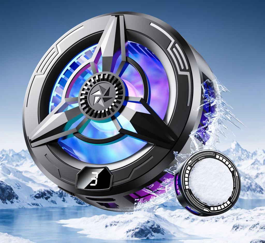 Магнитный кулер для мобильного телефона с бесшумным двухъядерным полупроводником для киберспорта и игрового стриминга. Включает конструкцию без льда и VGA-кабель.