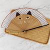 Мультяшный Кот Складной Веер Японский Стиль Деревянный Ручной Веер Портативный Летний Веер Декорация Реквизит для Танцевального Выступления Аксессуары для Вечеринки