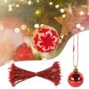 100pcs with Snaps Locking Christmas Hanging Strings Polyester Xmas Ball Ropes  Xmas Tree Decor