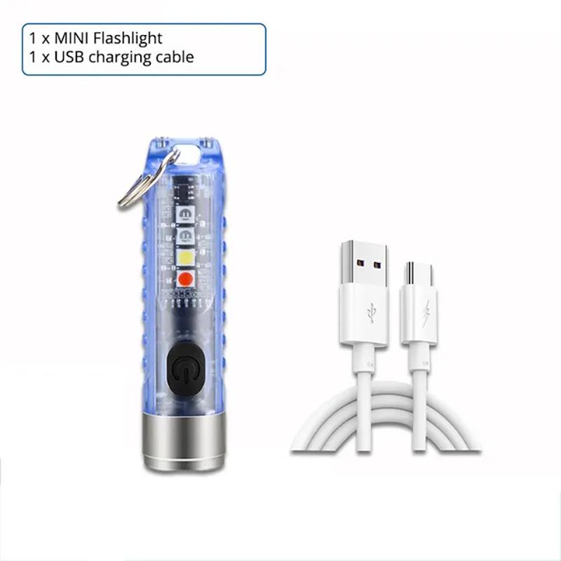 Многофункциональный мини светодиодный фонарик EDC, портативный брелок, MagneticTorch, УФ-лампа с зарядкой от USB, аварийный фонарь для кемпинга